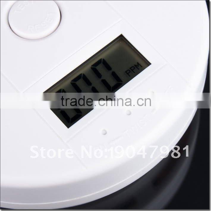 CO gas Detector/Carbon monoxide alarm with LCD Display and long-life sensor