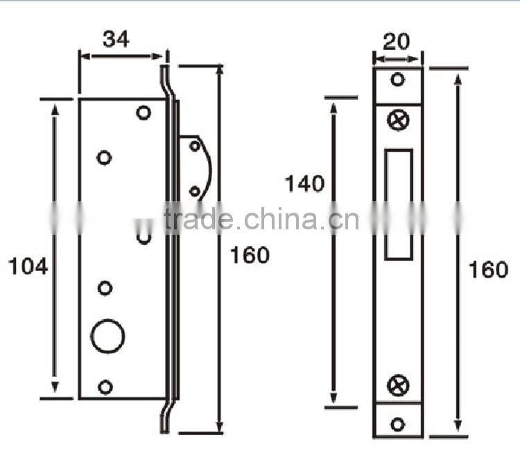 High quality good selling cruciate keys door lock for aluminium and wooden door