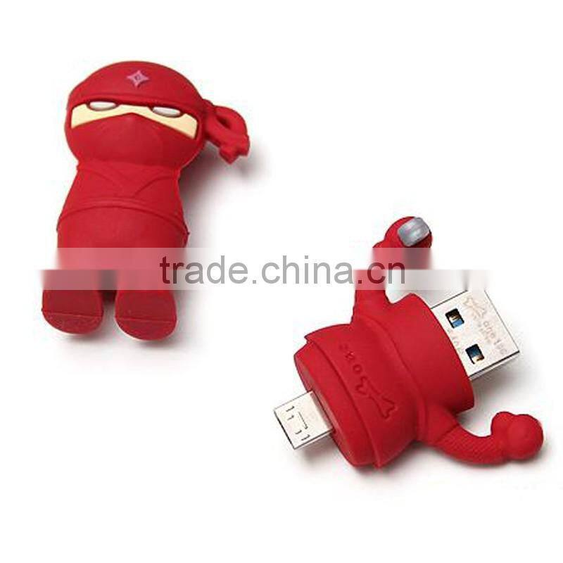 Cute Minion Shaped 1gb / 2gb / 4gb Custom PVC OTG USB Flash Drive For phone