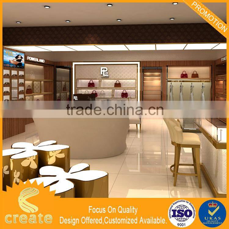 Good quality magnetic levitating bag and shoe store cabinet stand with leds shoe display rack