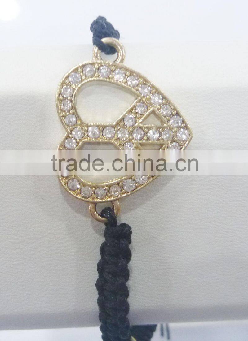 FASHION BRAIDED HEART PEACE ADJUSTABLE BRACELET