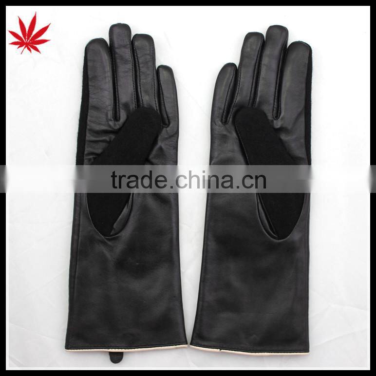 ladies sheepskin cheap and woolen leather hand gloves