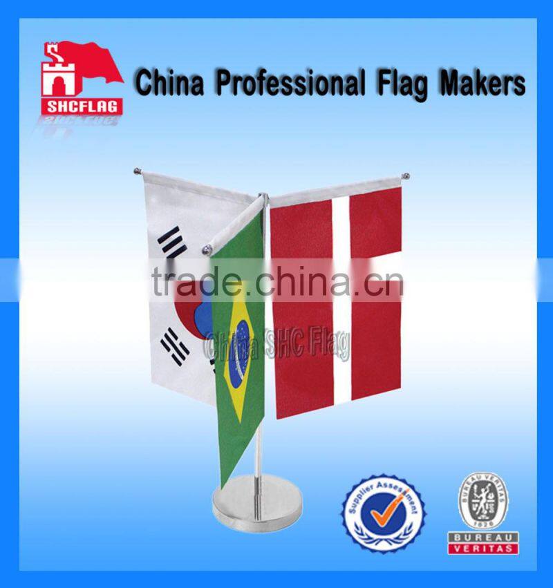 Alumium pole/wooden flag pole and stand table flag