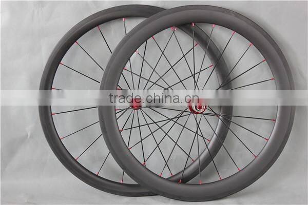 Red hubs dor road bike wheels carbon bike wheels UD-matt clincher wheels W56C