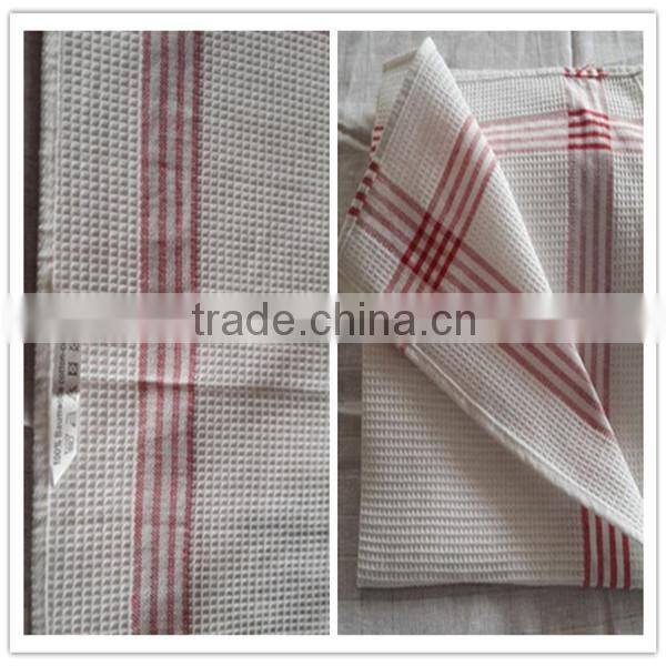 100% cotton waffle embroidered tea towel