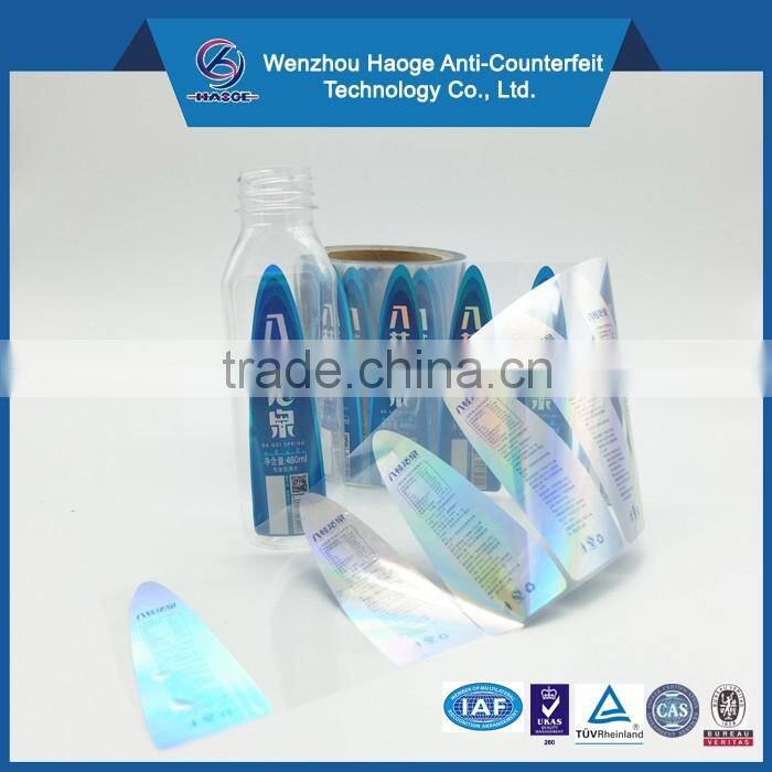 Transparent vinyl PET,PP,PVC,BOPP clear label stickers