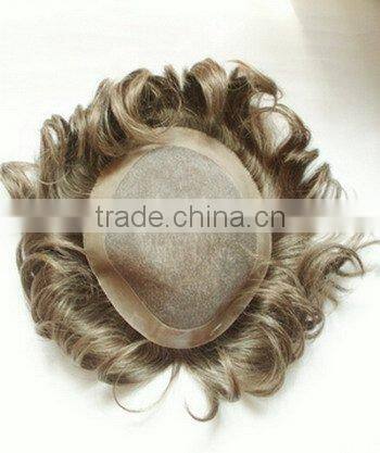 Top quality stock Indian human hair swiss lace base mens toupee