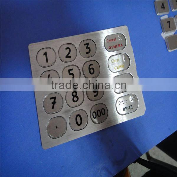 Numeric Stainless Steel Metal Keypad Front Panel