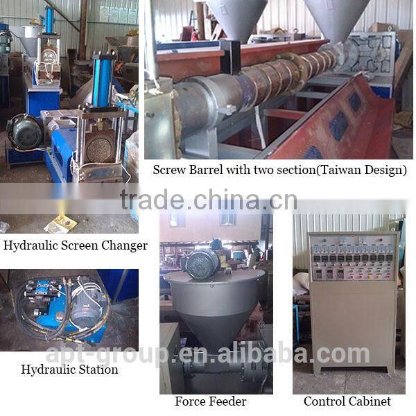 Water Cooling PE flake granulator, waste PE recycle machine, recycle PE flakes machine line, pelletizer PP material machine line