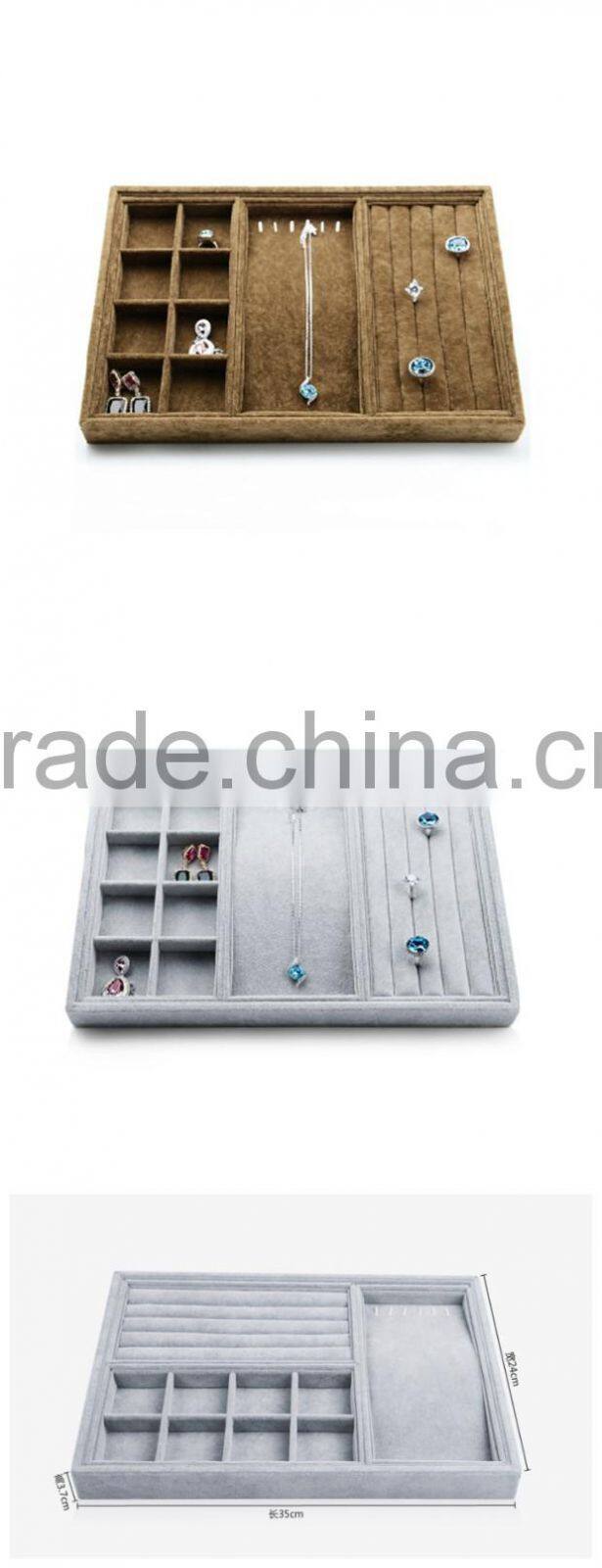 Custom stackable velvet jewelry display tray for ring