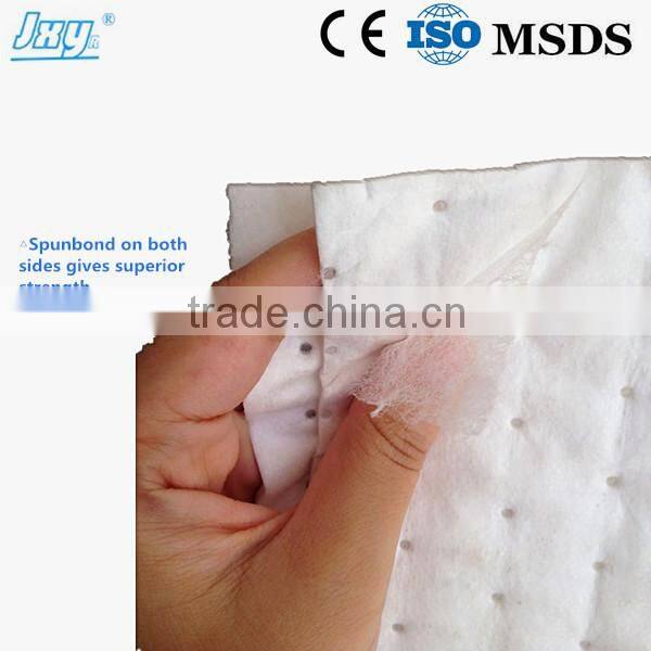 100% Polypropylene Spunbond Oil Only Heavy Weight Sorbent Pads/Dimpled&Perforated