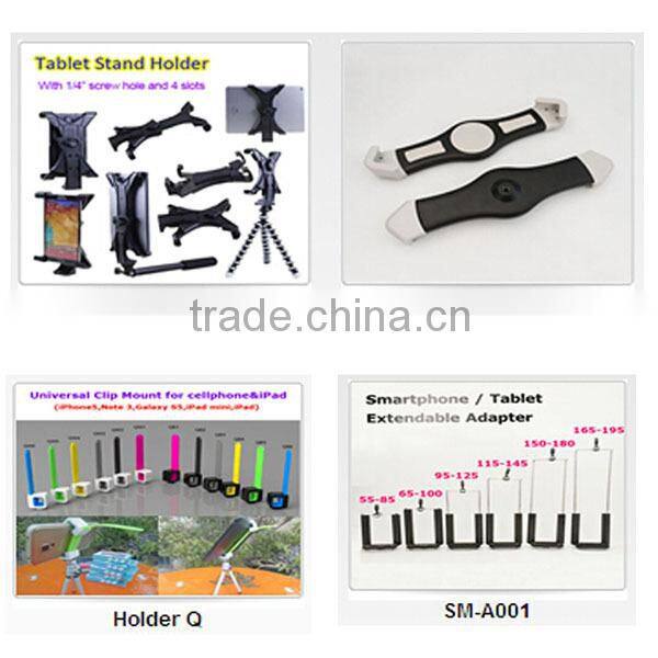 Manufacturer supply no patent 1/4" extendable Tablet Stand Mount Holder for iPad mini 1 2 generation Clip Clamp Attachment