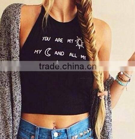 Women's new fashion Letter boutique design girls sexy crop top/