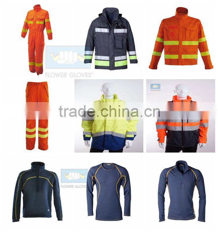 Hi vis flame resistant and antistatic arc flash protective clothing EN 61482