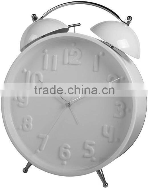 3D dial scale 8.5" metal twin bell alarm clock