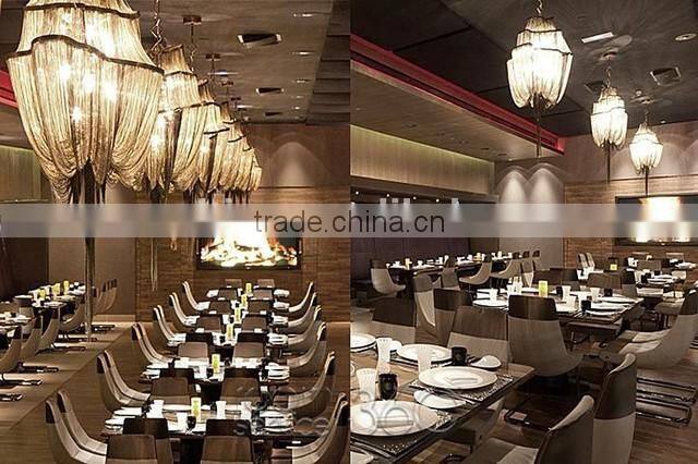 Aluminium Chrome chain suspension chandelier ceiling for Hotel Banquet Hall