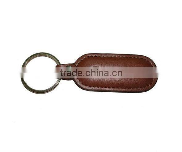 Promotional FOB Leather Keychain holder with logo embossed