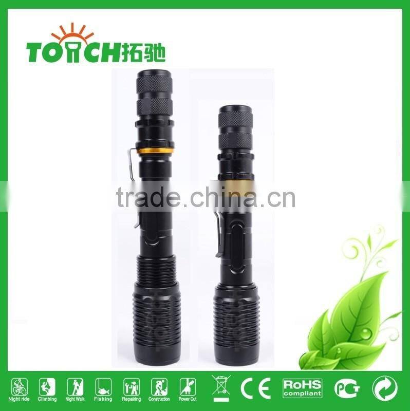 super bright and waterproof led flashlight for 2*18650 battary zoom tactical led flashlight lantern for camping lighting TL-8067