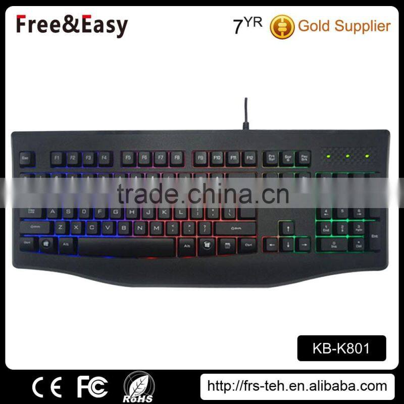 Factory USB latest models rainbow color waterproof gaming keyboard