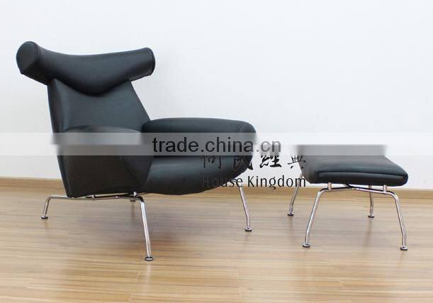 OX-chair and ottoman by Hans Wegner