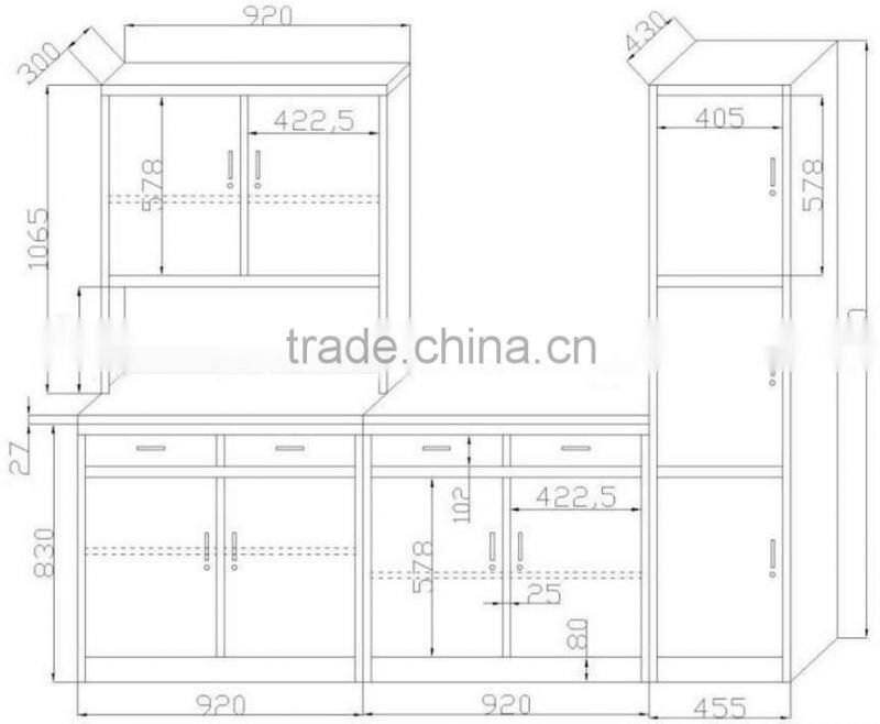 2016 Modern design modular kitchen corner wall cabinets with glass doors in dubai