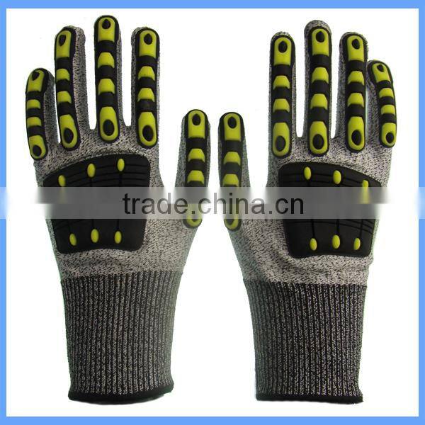 CE EN388 13g seamless HPPE knitted oil gas resistant glove for Maintenance