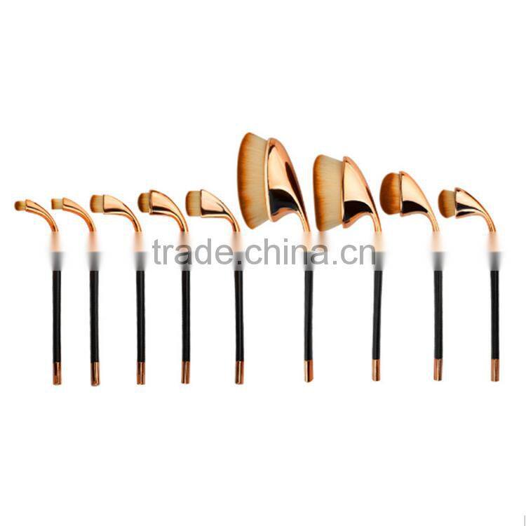 Rose golden 9 pieces gift box packing personalized custom logo makeup brush