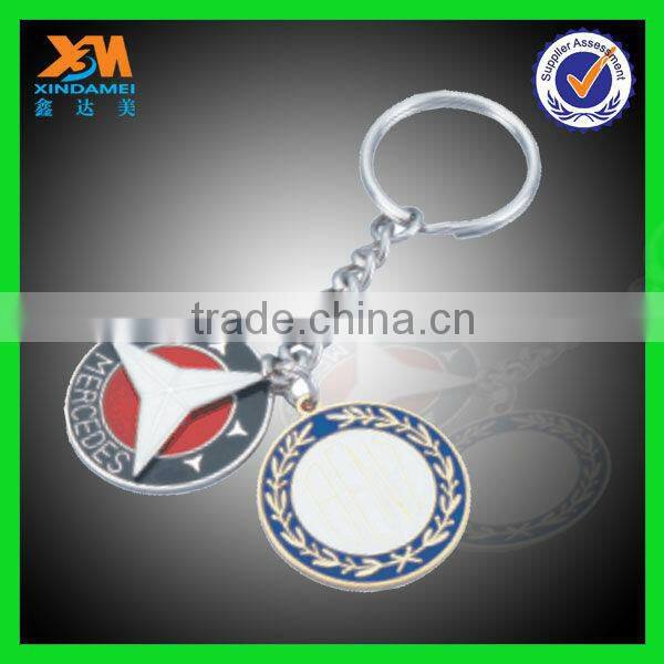 antique double side engraved metal keychain