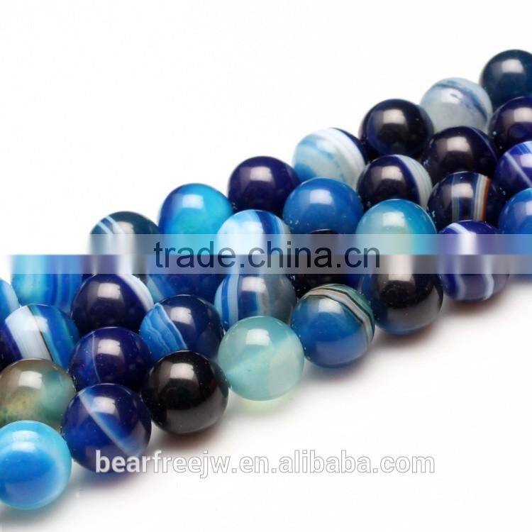 Seven Mixed Color Stripe Agate Natural Gemstone Loose Beads Strand Round Crystal Energy Stone Healing Power for Jewelry Making