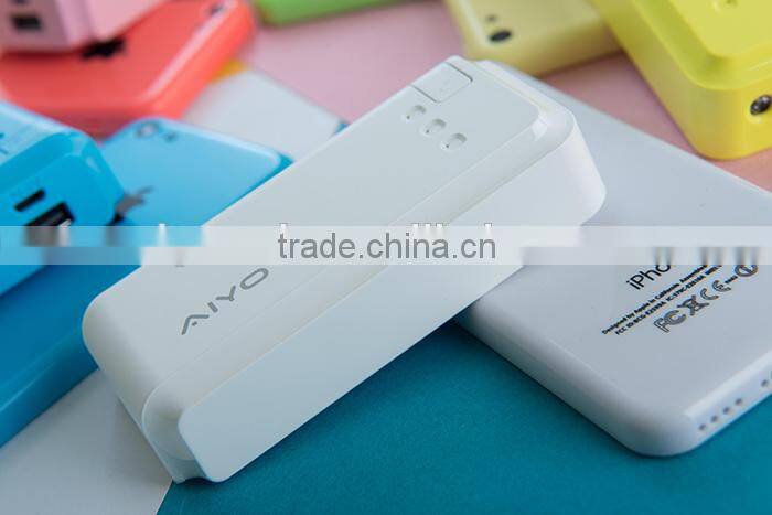 2015 New gift Phone accessory colorful 5000mah intelligent power banks for Mobiles
