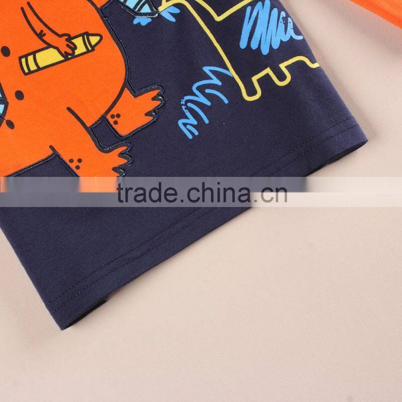 (A6501) NOVA garment wholesale design fancy cotton clothing baby boy t shirt whith printed dinosaur 3d pattern winter wear