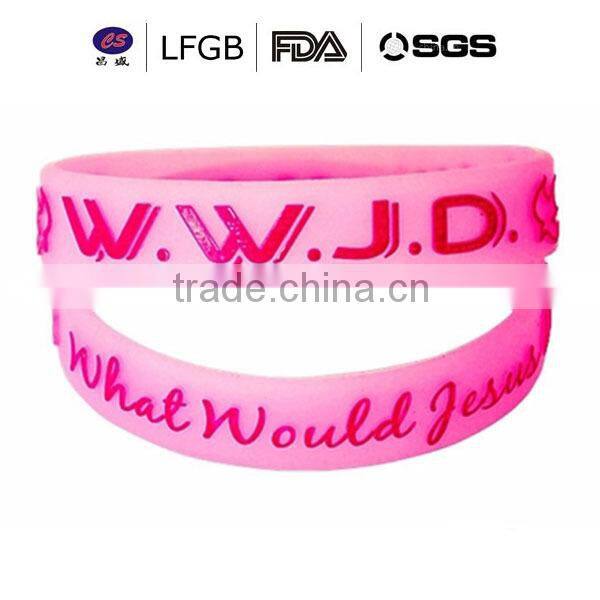 Silicone wrist band with country logo printed , factory direct supply cheap custom silicone bracelet