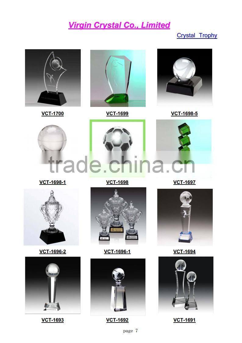 Beautiful waterdrop shape coloured glaze crystal glass art trophy