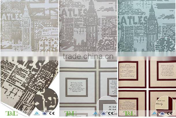 B210 Rotary screen foaming non woven letter wallpaper