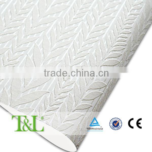 2016 Shanghai wallpapers 3d nature leaf foamed non-woven wallpaper modern design