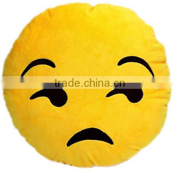 Soft Emoji Smiley Emoticon Yellow Round Cushion Pillow Stuffed Plush Toy Doll