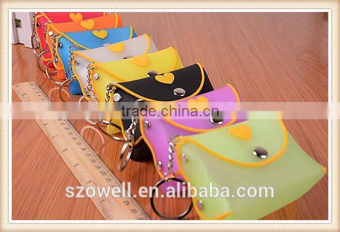 Fashion Promotional Inovative Design Crystal Dermabrasion Mini Key Ring Coin Purse