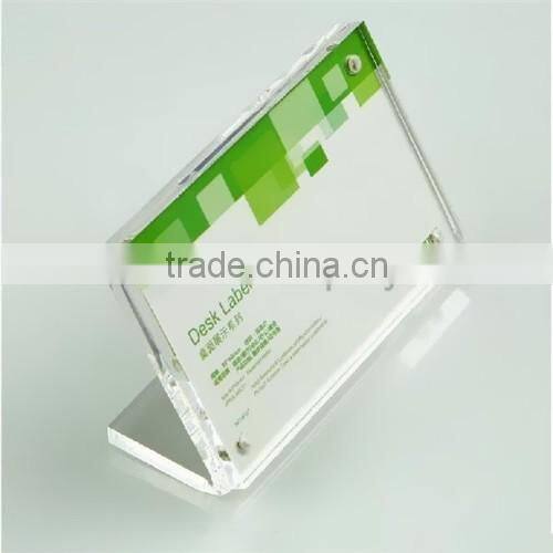 Shenzhen factory T shaped wholesale custom acrylic price tag holder/a4 acrylic sign holder with magnet