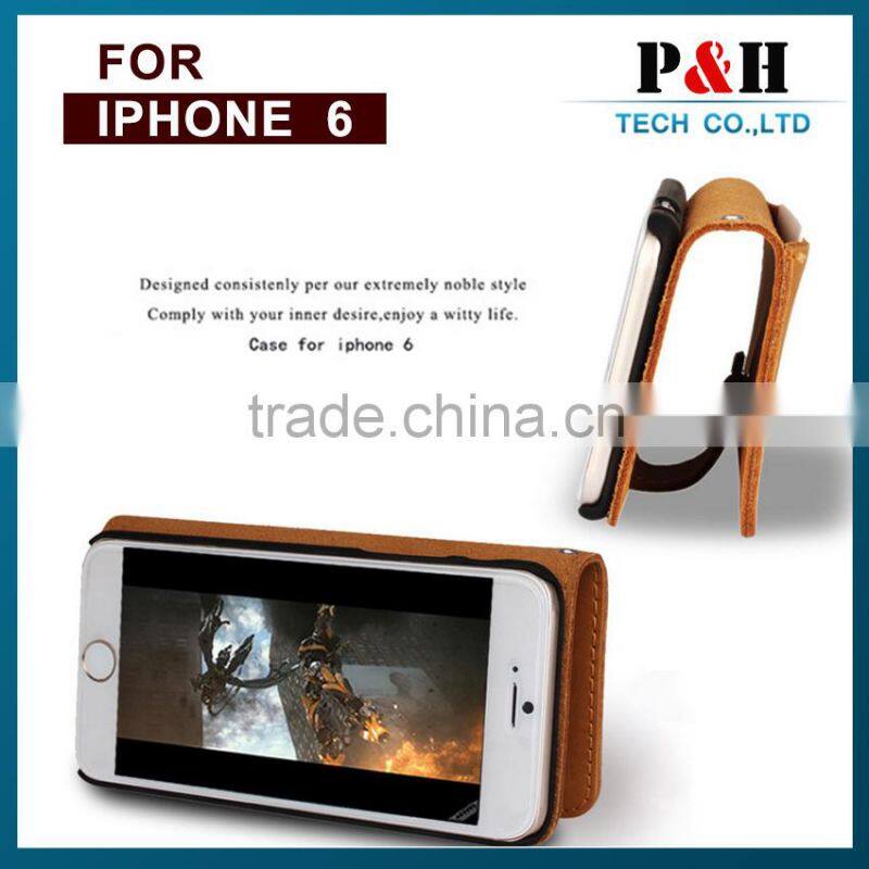 2015 New arival high class alibaba express for iphone 6 genuine leather flip case , 100% real leather wallet case for iphone 6