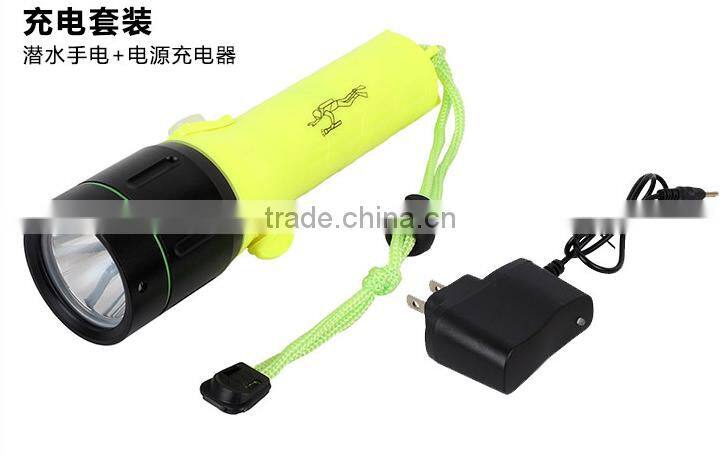Hot sales factory supply rechargeable waterproof torch light T6 LED diving powerful led flashlight