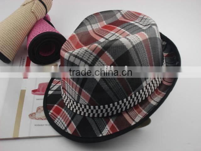 Low price promotional polyester sequin fedora hat