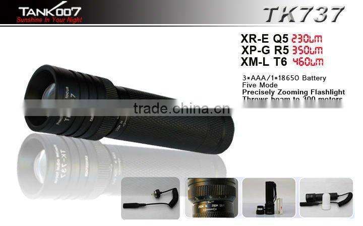 Zoomable CREE XML XM-L T6 LED 5Modes Led Flashlight TK737