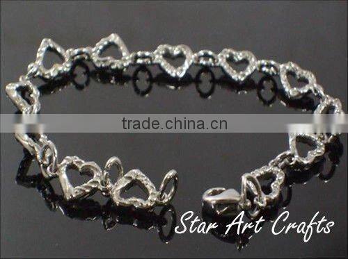 B024 stainless steel heart shape bracelets