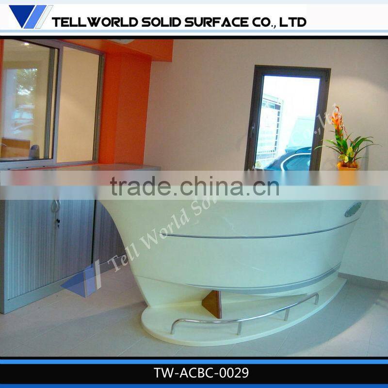 hot sale popular beautiful luxury boat shape artificial marble bar counter furniture