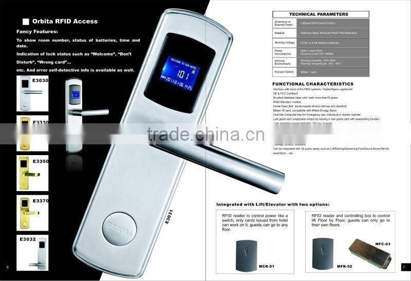 New LCD panel rfid cylinder lock for hotel rooms