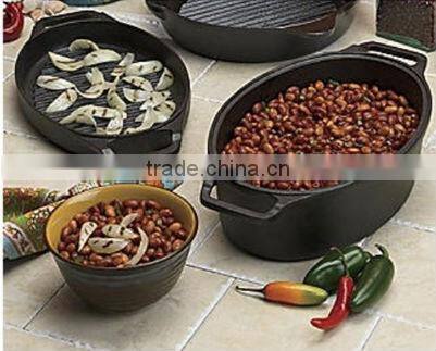 cast iron enamel griddle and roaster