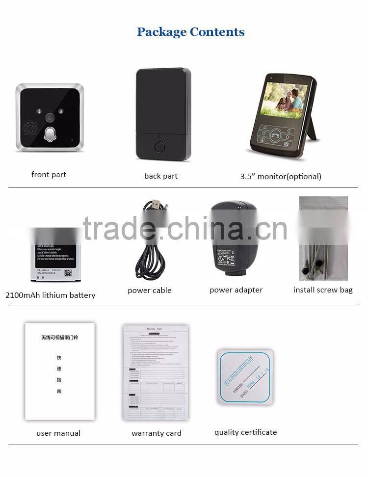 Home Security Remote Unlock 2.4GHz Video Wireless Digital Door Viewer