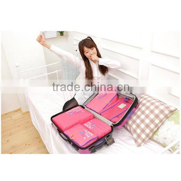 hot sell travelling luggage bag, travel bag in luggage bag, travel organizer bag set 5pcs