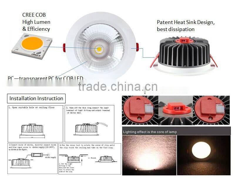 Best price downlight led wholesale opotion ceiling light COB 30w led downlight