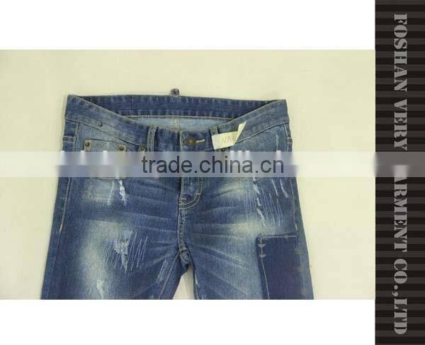 ladies jeans top design with multiple washing effects